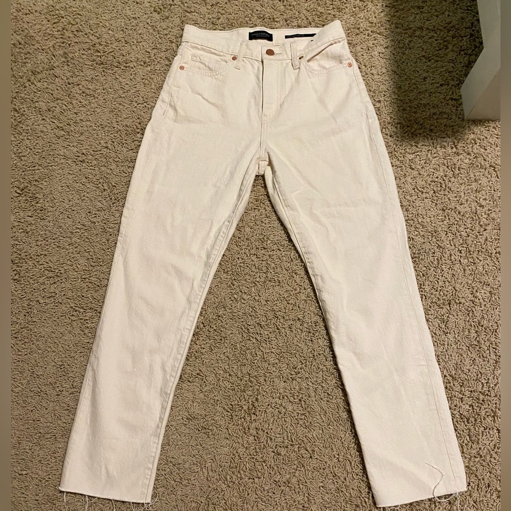 Banana Republic white straight cut jeans